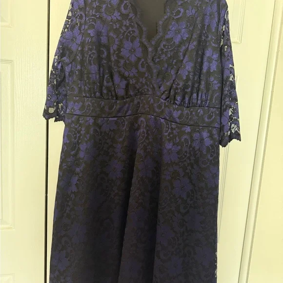 Kiyonna Violet Black Lace "Mon Cherie" Fit and Flare Dress size 3X NWT - Picture 2 of 6